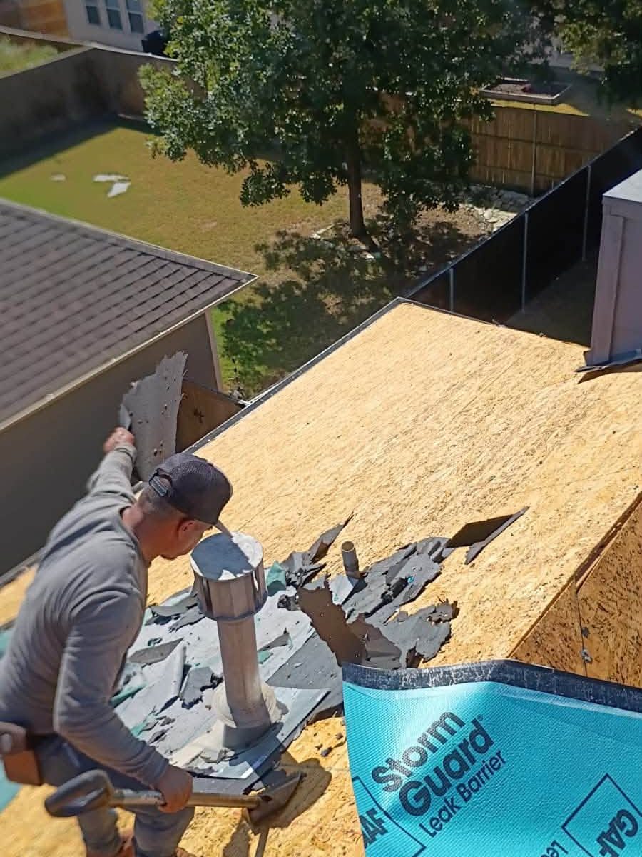 Fresh shingles and trim detail on a finished roof